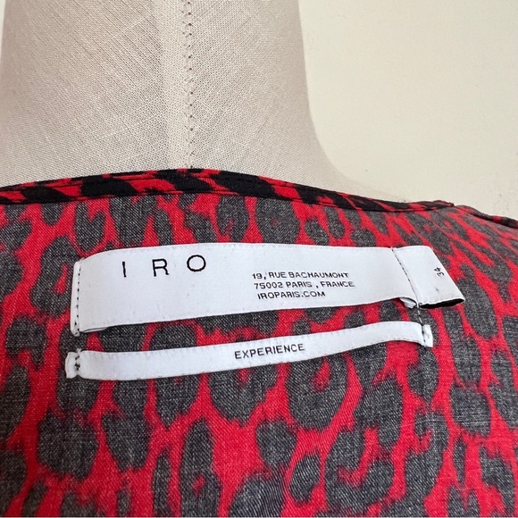 IRO Boina Animal Print Wrap Dress in Red and Black Size 34/XS - Picture 4 of 9